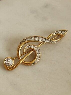 SWAROVSKI Crystal Treble Clef Brooch